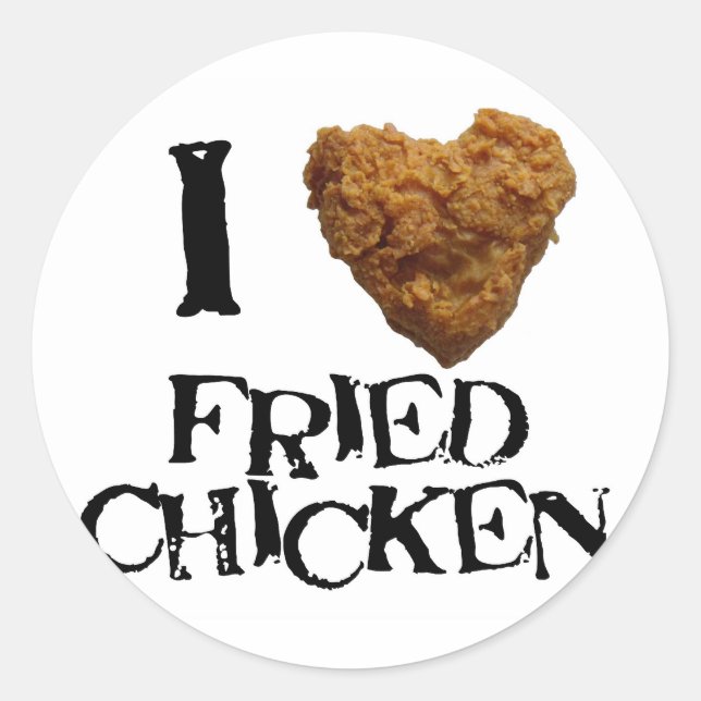 ilovefriedchicken classic round sticker (Front)