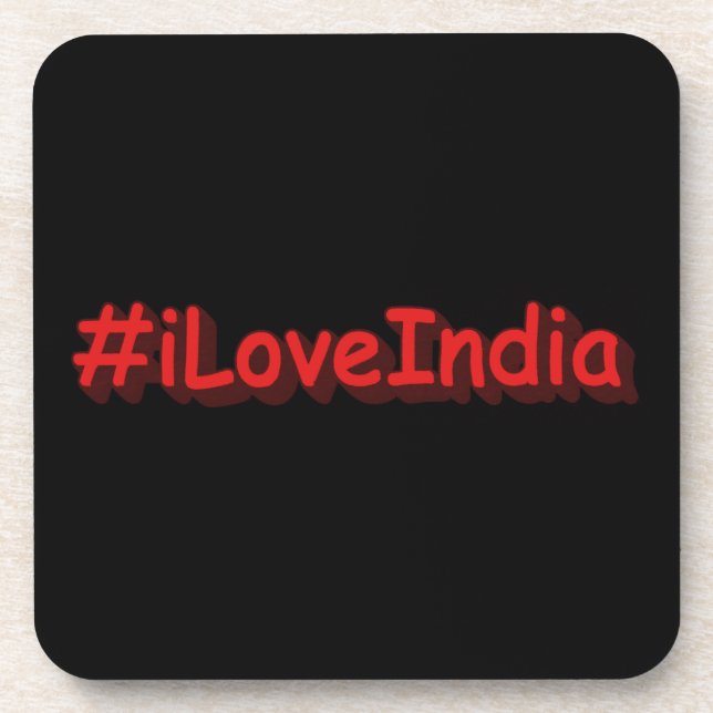 "#iLoveIndia " Cute Design. Buy Now Coaster (Front)