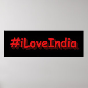 "#iLoveIndia " Cute Design. Buy Now Poster