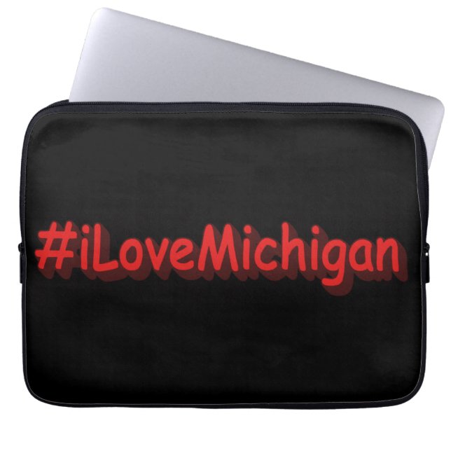 "#iLoveMichigan " Cute Design. Buy Now Laptop Sleeve (Front)