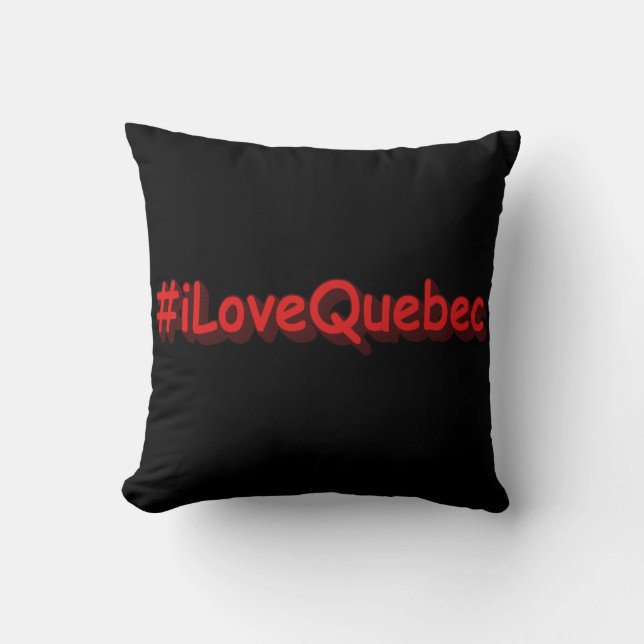 "#iLoveQuebec " Cute Design. Buy Now Cushion (Front)