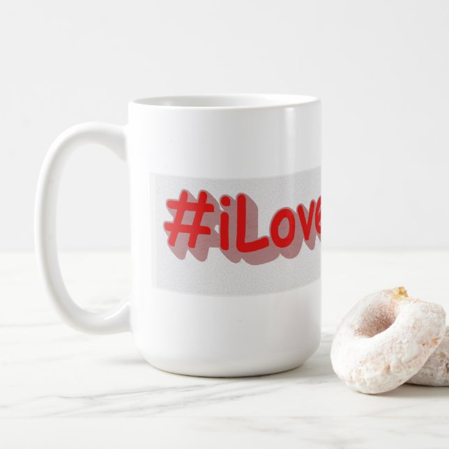 "#iLoveQuebec " Cute Design. Buy Now Latte Mug (With Donut)