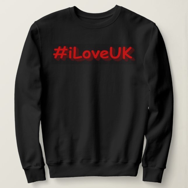"#iLoveUK" Cute Design. Buy Now Sweatshirt (Design Front)