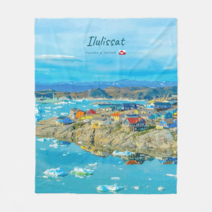 Ilulissat, Greenland - Iceberg Town Fleece Blanket