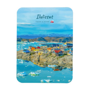 Ilulissat, Greenland - Iceberg Town Rounded Magnet