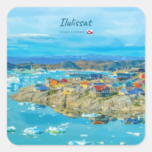 Ilulissat, Greenland - Iceberg Town Square Sticker