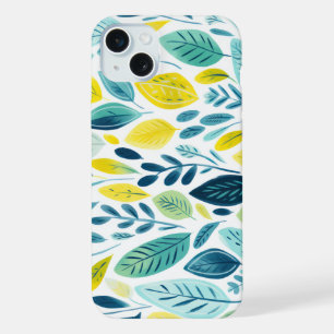 Ilustration of leaf shapes and colours iPhone 15 plus case