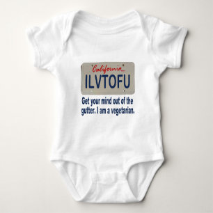 ILVTOFU California License Plate Baby Bodysuit
