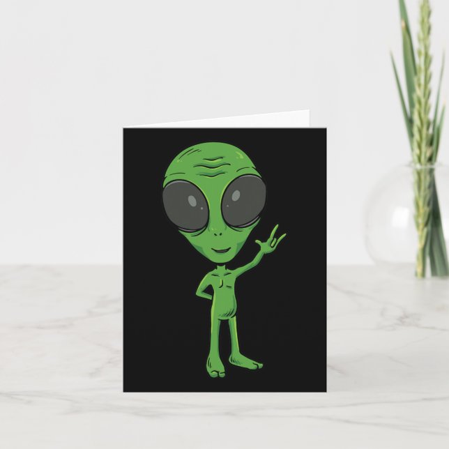 Ily Alien Asl Hand Gesture Deaf Hearing Loss Aware Card (Front)