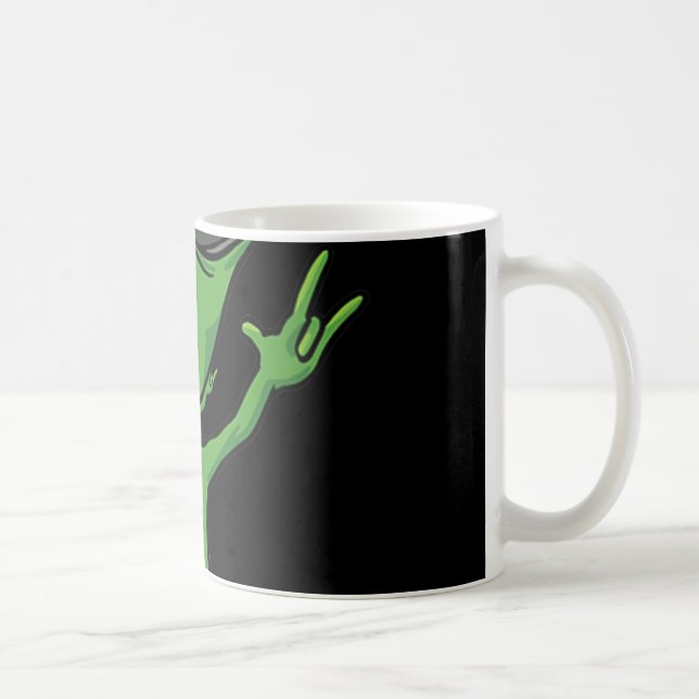 ILY Alien ASL Hand Gesture Deaf Hearing Loss Aware Coffee Mug (Right)