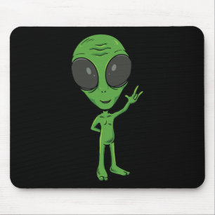 ILY Alien ASL Hand Gesture Deaf Hearing Loss Aware Mouse Pad