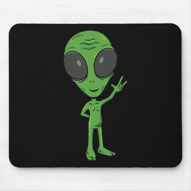 ILY Alien ASL Hand Gesture Deaf Hearing Loss Aware Mouse Pad (Front)