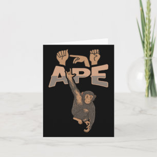 Ily Ape Asl Hand Gesture Deaf Hearing Loss Awarene Card
