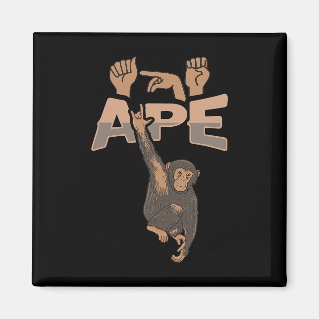 Ily Ape Asl Hand Gesture Deaf Hearing Loss Awarene Magnet (Front)