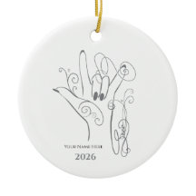 ILY ASL Handshape Ornament - Personalise