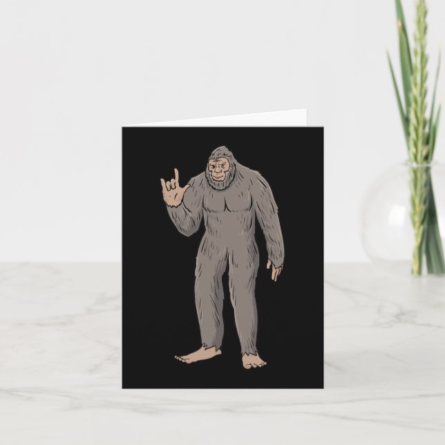 ILY BIG Foot ASL Hand Gesture Deaf Hearing Loss Aw Card (Front)