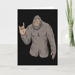 Ily Big Foot Asl Hand Gesture Deaf Hearing Loss Aw Card
