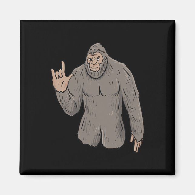 ILY BIG Foot ASL Hand Gesture Deaf Hearing Loss Aw Magnet (Front)