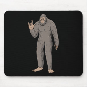 ILY BIG Foot ASL Hand Gesture Deaf Hearing Loss Aw Mouse Pad