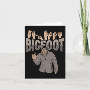 Ily Bigfoot Asl Hand Gesture Deaf Hearing Loss Awa Card