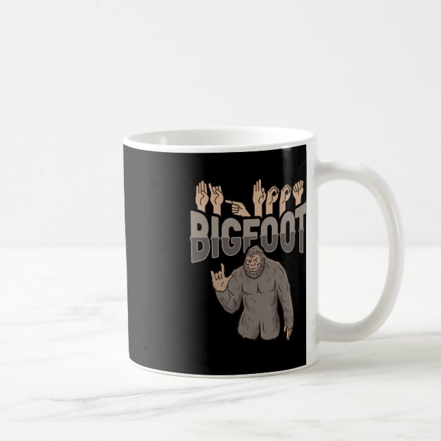ILY Bigfoot ASL Hand Gesture Deaf Hearing Loss Awa Coffee Mug (Right)