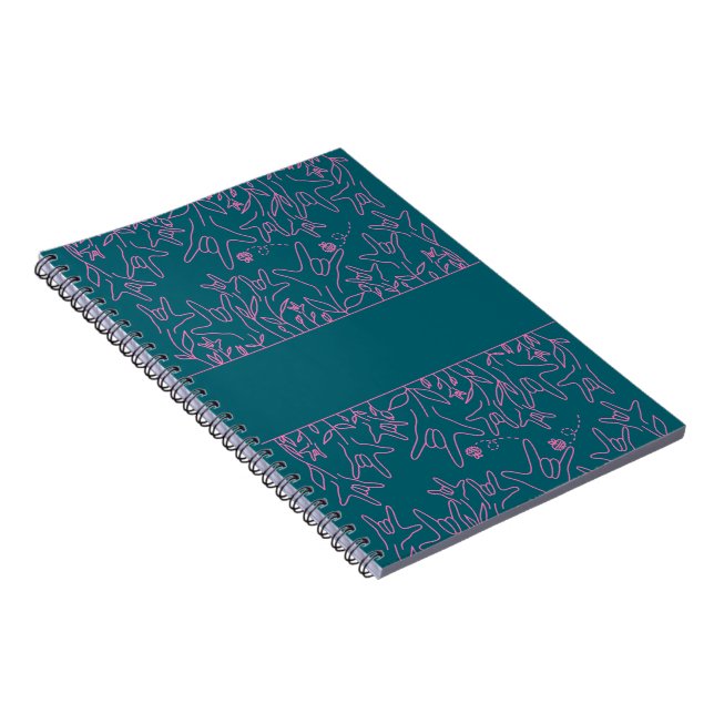 ILY Bloom - Custom Name ASL Design Notebook (Right Side)