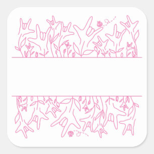 ILY Bloom - Custom Name ASL Design Square Sticker
