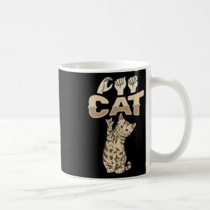Ily Cat Asl Hand Gesture Deaf Hearing Loss Awarene Coffee Mug