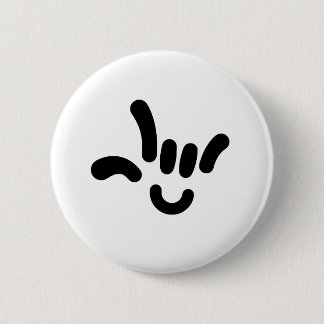 ILY (I LOVE YOU) in ASL 6 Cm Round Badge