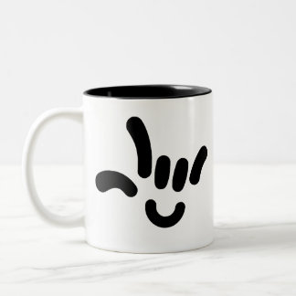 ILY (I LOVE YOU) in ASL Two-Tone Coffee Mug