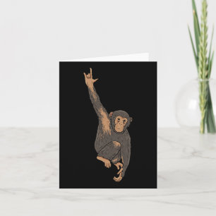 Ily Monkey Asl Hand Gesture Deaf Hearing Loss Awar Card