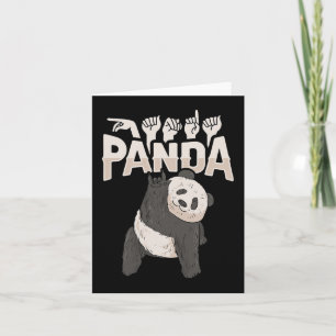 ILY Panda ASL Hand Gesture Deaf Hearing Loss Aware Card
