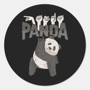 Ily Panda Asl Hand Gesture Deaf Hearing Loss Aware Classic Round Sticker