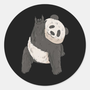 ILY Panda ASL Hand Gesture Deaf Hearing Loss Aware Classic Round Sticker