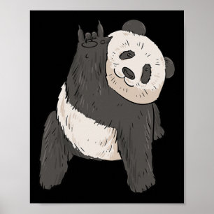 Ily Panda Asl Hand Gesture Deaf Hearing Loss Aware Poster
