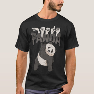 ILY Panda ASL Hand Gesture Deaf Hearing Loss Aware T-Shirt