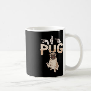 ILY Pug ASL Hand Gesture Deaf Hearing Loss Awarene Coffee Mug