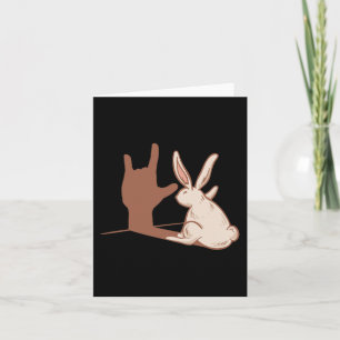 ILY Rabbit ASL Hand Gesture Deaf Hearing Loss Awar Card