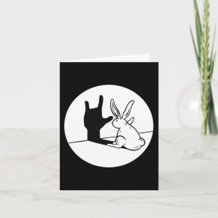 ILY Rabbit ASL Hand Gesture Deaf Hearing Loss Awar Card