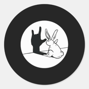 ILY Rabbit ASL Hand Gesture Deaf Hearing Loss Awar Classic Round Sticker