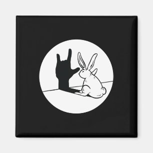 ILY Rabbit ASL Hand Gesture Deaf Hearing Loss Awar Magnet