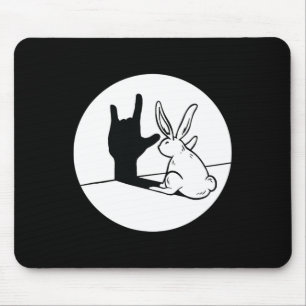 Ily Rabbit Asl Hand Gesture Deaf Hearing Loss Awar Mouse Pad