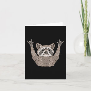 ILY Racoon ASL Hand Gesture Deaf Hearing Loss Awa Card