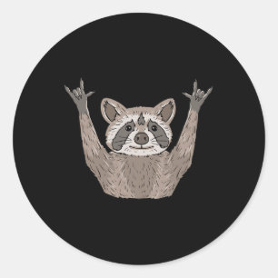 Ily Racoon Asl Hand Gesture Deaf Hearing Loss Awa Classic Round Sticker