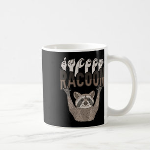 Ily Racoon Asl Hand Gesture Deaf Hearing Loss Awar Coffee Mug