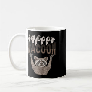 Ily Racoon Asl Hand Gesture Deaf Hearing Loss Awar Coffee Mug