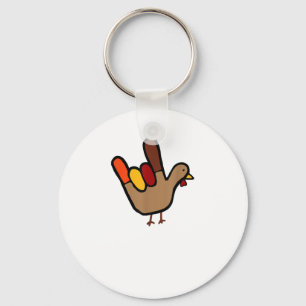 ILY Sign Language Hand Turkey Thanksgiving Holiday Key Ring