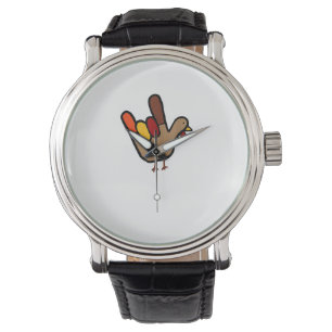 ILY Sign Language Hand Turkey Thanksgiving Holiday Watch