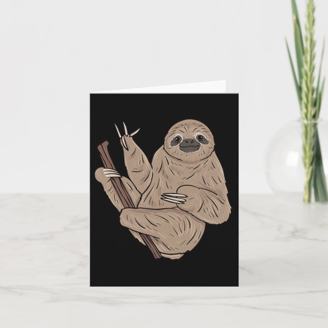 Ily Sloth Asl Hand Gesture Deaf Hearing Loss Aware Card (Front)