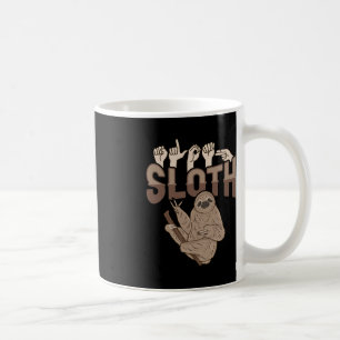 ILY Sloth ASL Hand Gesture Deaf Hearing Loss Aware Coffee Mug